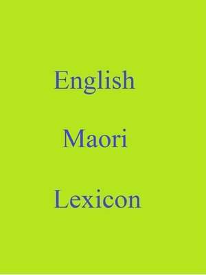 cover image of English Maori Lexicon